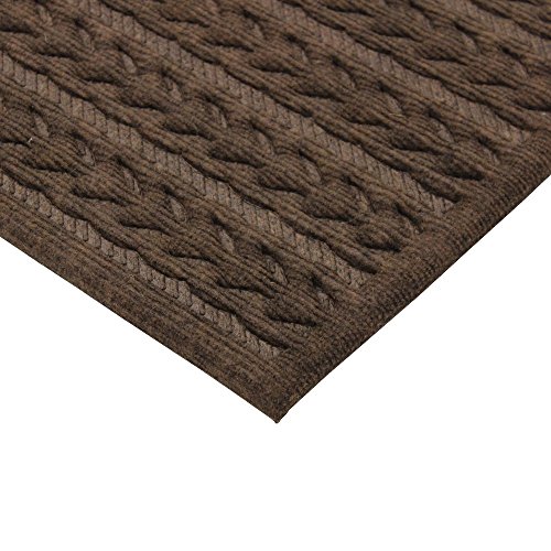 JVL Knit Design Scraper Cable Door Mat, Brown, 45 x 75 cm