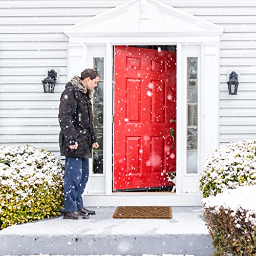 Relaxdays Wire Mesh Mat, 40 x 60 cm, Coconut & Metal, Indoor & Outdoor, Weatherproof Doormat Natural, 80% coconut 20% steel