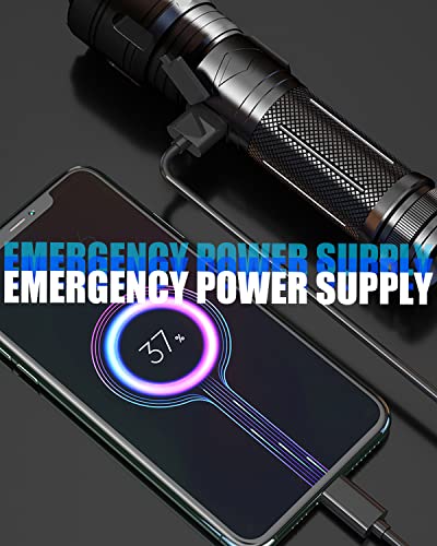 Maxesla 2 Pack Type C LED Torch Rechargeable 8000LM Gifts for Men Dad Kids, 3000mAh Battery Torches LED Super Bright, IPX5 Waterproof Rechargeabl