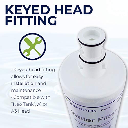 Finerfilters FF-40 Water Filter Cartridge Compatible with InSinkErator F-701R and F-201R Hard Water Filter to fit Neo Tank Systems with A1 or A3