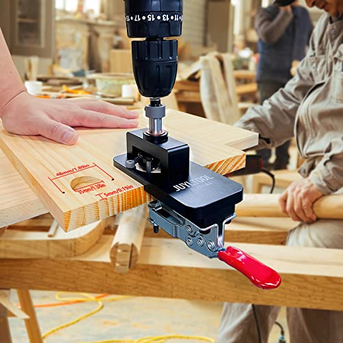 JUYLTOOL 35MM Cabinet Hinge Jig Drilling Hole Puncher,Concealed Hinge Jig Accurate Locking Woodworking Dowel Jig Drill Guide Locator for Cabinets
