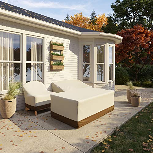 Amazon Basics Adirondack Patio Chair Cover, Beige + Tan