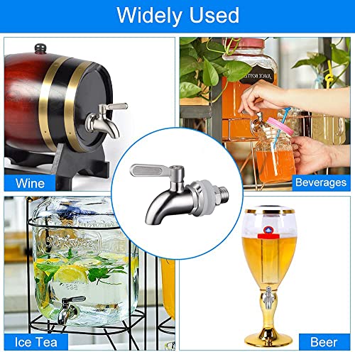 QINGHEC 1 Pcs 5/8 Inch Glass Drink Dispenser Tap, 304 Stainless Steel Dispenser Faucet, Drink Dispenser Spigot for Hot Cold Water Beer Wine Juice