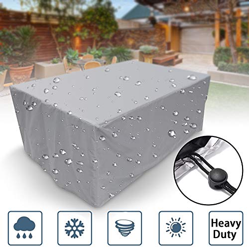 Outdoor Furniture Cover, Heavy Duty Patio Garden Furniture Cover | Square Polyester Waterproof Dustproof Anti-UV Chair Table Cover, Dustproof Scr