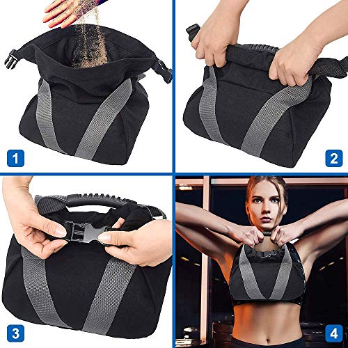 Namvo Weight Kettlebell Sandbag, Adjustable Weightlifting Training Filled Fitness Workout Bag Comfortable Handle Buckle Lock Portable Sandbag for