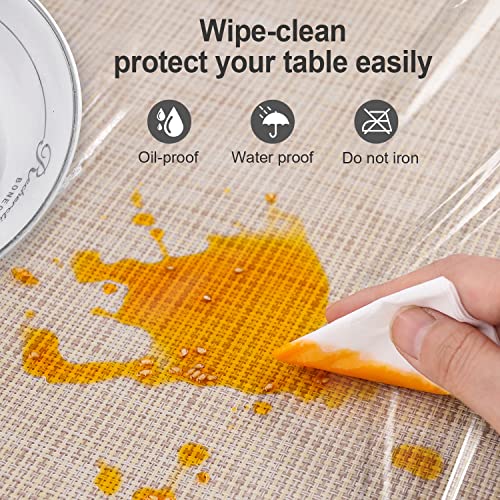 Newthinking PVC Table Cloth, Wipe Clean Plastic Tablecloth PVC Waterproof, 140x140cm Square Wipeable Table Cloth Protector for Kitchen Picnic Out