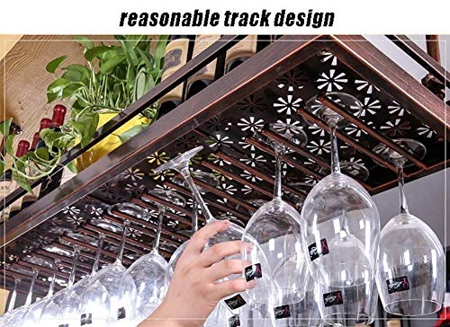 OUSIKA Wine Racks,Wall Mounted 2-Tier 30 Wine Glass Rack Storage Stand Hanging Iron Wine Stemware Holder Display Shelf, Adjustable Boom Modern Mi