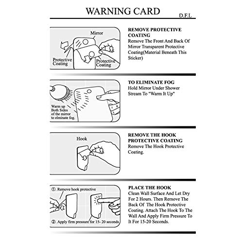 Deluxe Large Shower Mirror Fogless Shaving Mirror (12 inX8 in) Anit-Fog Shave Mirror Fog-Free Wall Hanging Mirror Bathroom Mirrors whit 1 Hook