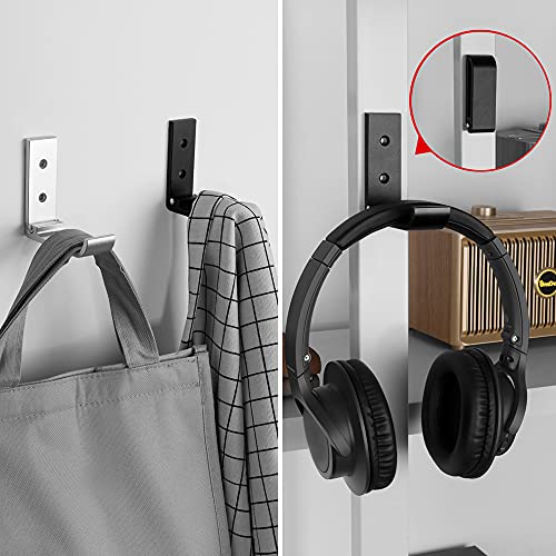 Geekria Foldable Wall Mount Headphones Holder, Headset Wall Hanger, Aluminum Wall Mount Hook, Hold Up to 1kg with 3M Tape, 20kg with Screws, Stan
