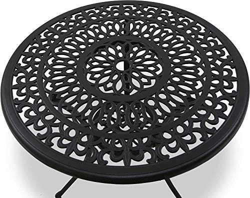 Centurion Supports POSITANO Garden & Patio Black Cast Aluminium Bistro Table