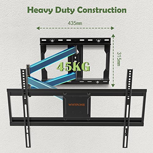 TV Wall Bracket Mount Swivel WHYFONE Long Reach Corner TV Bracket with 838mm Articulated Arm, Tilt Extend Full Motion TV Wall Mount for 32-75 Inc