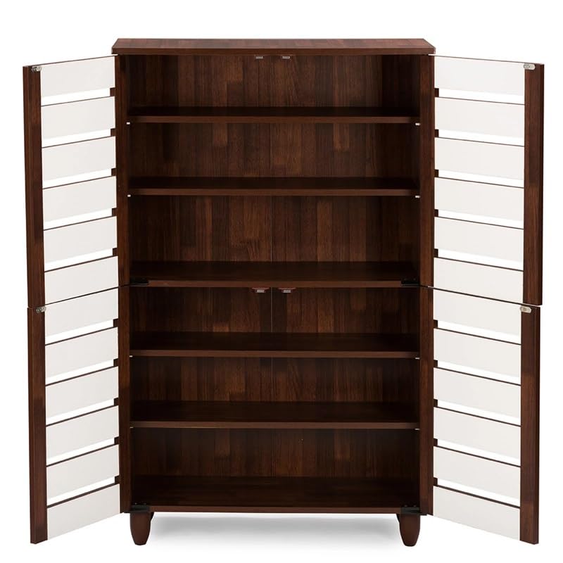 LUKEO Finished Wooden Door Shoe Cabinet 4 Door Shoe Cabinet Shoe Shelf Organizador De Home Furniture