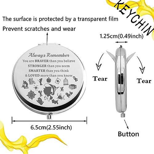 KEYCHIN Jiminy Circket Pocket Mirror Jiminy Fans Gifts You are Braver Stronger Smarter Than You Think Compact Mirror for Women Girls (Jiminy-S)