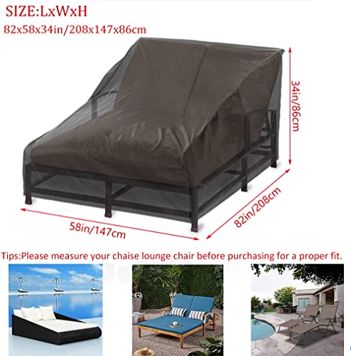 COOSOO Double Chaise Lounge Cover Waterproof 82Inch 2-Person Wide Patio Chair Cover Rattan Daybed Sofa Recliner Furniture Protective Dust Cover W