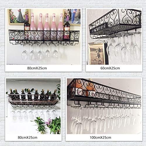 EYLINK Wine racks Wall-Mounted, Metal Wine Glass Rack Organizer, Bottle Glass Holder Bar Accessories Shelving for 9 Bottles Wine Storage Display