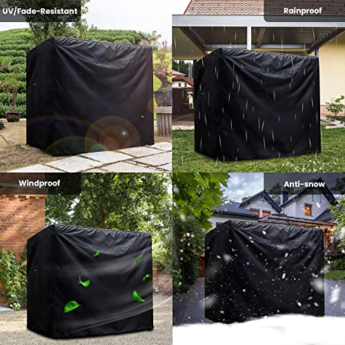 KINGARDEN 3 Seater Garden Swing Cover Waterproof 600D Oxford Fabric Garden Hammock Cover Outdoor Swing Seat Cover Windproof Rip Proof 220x125x170