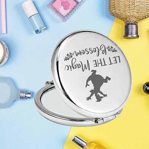 KEYCHIN Figment Dragon Pocket Mirror Purple Figment Fans Gifts Let The Magic Blossom Compact Makeup Mirror for Women Girls (Magic Blossom-S)