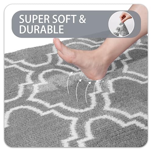 Ompaa Moroccan Trellis Door Mat Indoor Outdoor, Dog Mat for Muddy Paws, Dog Rugs for Floors, Super Absorbent Non-Slip Washable Dirt Trapper, Insi