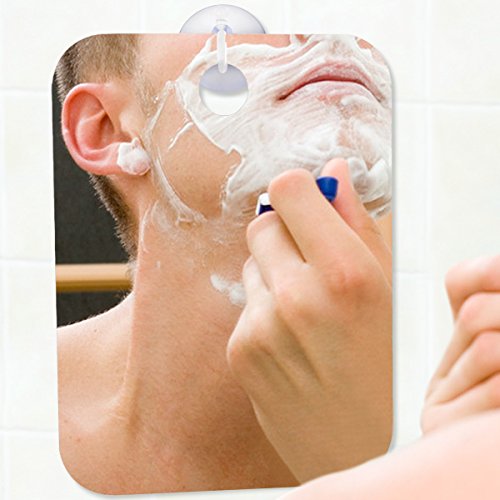QSHAVE Fog Free Shower Mirror Large Size with Suction Hood and Adhesive Hook Fogless Shaving