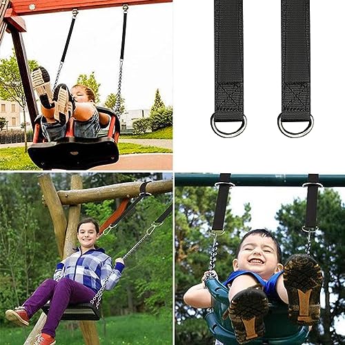 GVSAVY 2 Slings, 2 Hooks, 1 Storage Bag, Swing Hanging Kit, Swing Attachment, Nylon Sling for Fitness Training, Hanging Swing