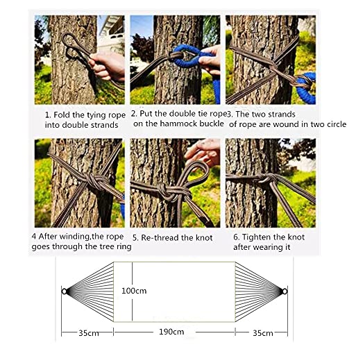 Outdoor Woven Cotton Hammock, 2 Person Camping Hammock Portable Lightweight with Carrying Bag, Ideal for Patio, Balcony, Patio Garden, Camping (L