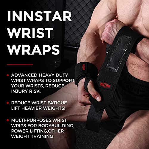 INNSTAR Weight Lifting Wrist Wraps Supports, | 45CM, 60CM, 90CM | Professional Gym Lifting Straps for Fitness, Strength Training, Bodybuilding, D