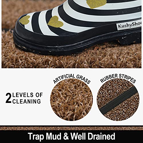 Mibao Durable Door Mat Outdoor, 40x60 Cm Doormat, Outdoor Mats for Front Door, Entrance Door Mat, Heavy Duty Door Mat Non Slip, Shoes Scraper, Wa