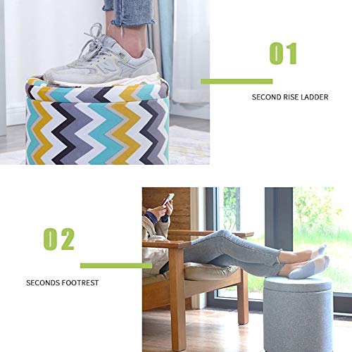 LUKEO Fabric Storage Stool Fashion Table Stool Small Creative Vanity Chair Minimalist Kids Toy Storage Furniture Bench