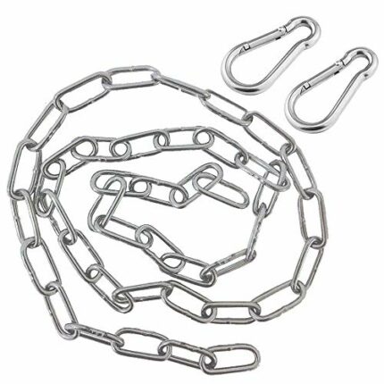 1 Meter Stainless Steel Hanging Chair Chain with Two Carabiners, Hammock Chair Punching Bags chain, Hanging Kits Hardware Swing Hooks Chain Indoo