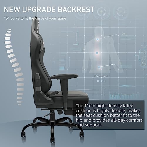 JOYFLY Computer Chair, High Back Gaming Chair for Adults Ergonomic Gamer Chair with Footrest, Office Chair with Height Adjustment, Headrest and L