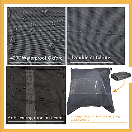 COOSOO Garden Furniture Covers L-Shape Furniture Cover Waterproof Windproof 420D Heavy Duty Oxford Fabric Outdoor Patio Sectional Couch Rattan Co