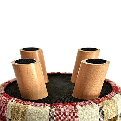 LHTCZZB Movable Removable and Washable Non-slip Load-bearing Stool Beech Wood + Cotton and Linen Low Stool Suitable for Adult Household Living Ro