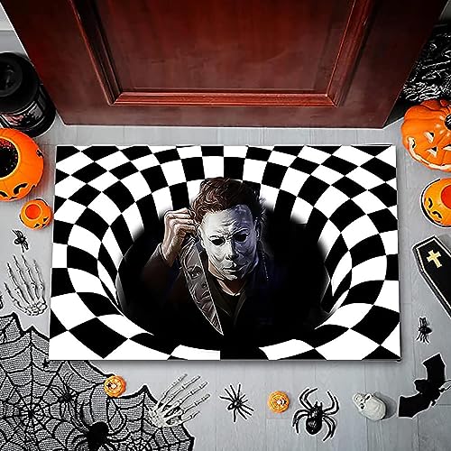 LMAZG Halloween Door Mat, 19.7"× 31.5" Horror Clown Welcome Mat Scary Entry Rug Indoor Outdoor Entrance Floor Mat Non Slip Halloween Decor Holida