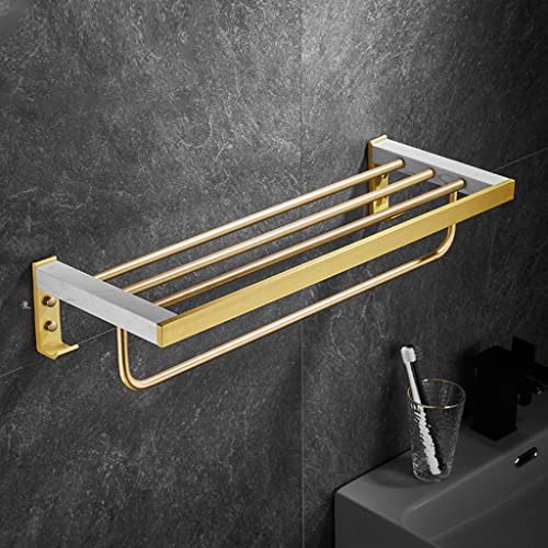 HIGOH Towel Racks,Bathroom Towel Rack Wall Mounted Towel Holder,Marble Bathroom Towel Rack,Bathroom Towel Shelf,Space Aluminum Bathroom Hardware