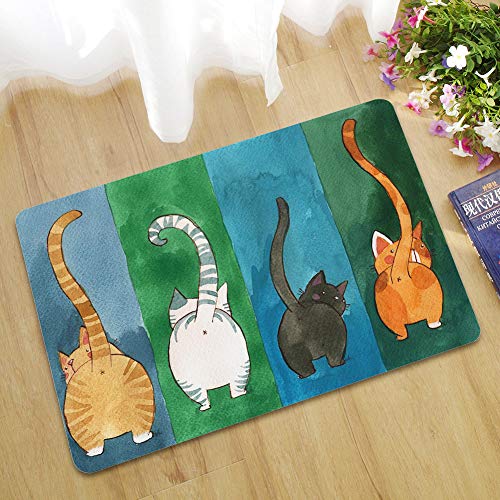 Mokernali Welcome Mats for Front Door, Funny Cat Doormat Mat with Non-Slip Backing Indoor Outdoor for Bathroom, Bedroom, Kitchen(40 * 60cm)