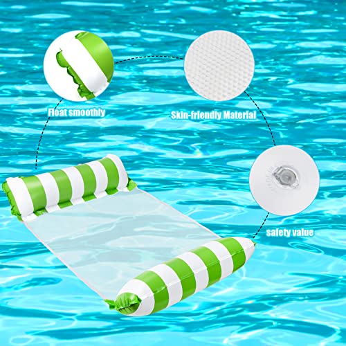 Semusgx 2 Pack Water Hammock, Inflatable Pool Hammock Floats, 4-in-1 MultiPurpose Inflatable Hammock with a Manual Air Pump for Swimming Pool Bea
