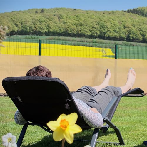 Relaxdays Fence Screen, 1.2 x 6 m, Privacy Screen, Garden & Balcony, UV-Stabilised, Weatherproof, Tear-Resistant, HDPE Fabric, Beige