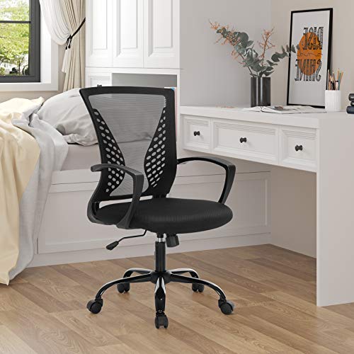 SONGMICS Office Chair, Mesh Chair, Swivel, Height Adjustable, Tilt Function, Breathable Mesh Seat and Backrest, for Study Office Studio, Max Load