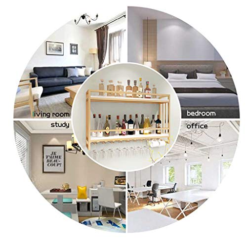 SUCHETA Wine Rack Wall-Mounted Hanging Wine Glass Holder 2-Layer Storage Industrial Wine Cabinet Shelves High Glass Rack Iron Bottle Holder With