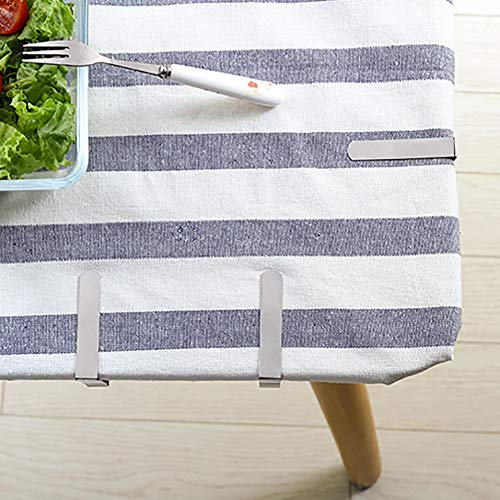 4pcs Table Cloth Cover Clips, Stainless Steel Table Cloth Cover Clamps Table Cloth Clips Large Triangular Anti-Slip Tablecloth Holder Clamps for