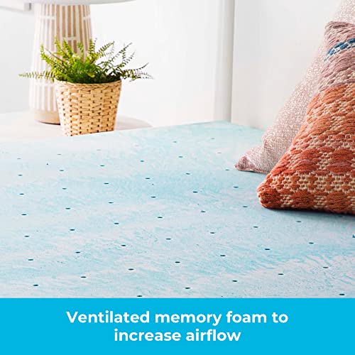 Linenspa Gel Swirl Memory Foam Topper, Queen