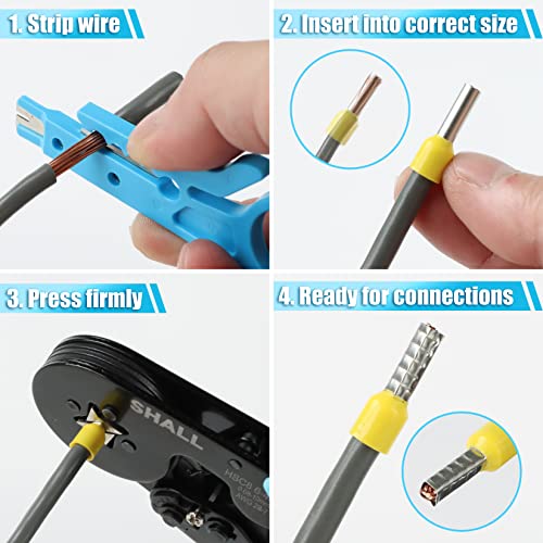 SHALL Crimper Plier Set, AWG 28-7 (0.08-10mm²) electrical wire connectors, Crimping Plier with 1800 Terminal Crimp Connectors,with tool bag