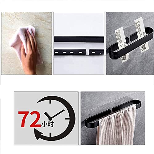 HIGOH Towel Rack Towel Bar, for Hanging Bath Towel Washcloth Self Adhesive Towel Rod Wall Mounted Space Aluminum Towel Rail Towel Holder Bathroom