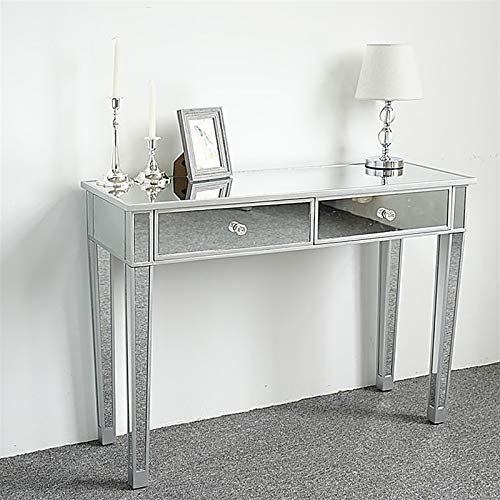 Sawandoo Mirrored Makeup Table Desk Vanity for Women with 2 Drawers