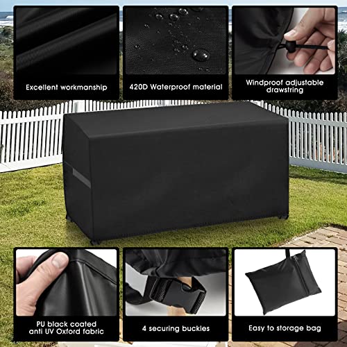Garden Furniture Covers,GUANJUNE Outdoor Patio Table Set Cover Waterproof,Anti-UV Heavy Duty Upgraded 420D Oxford Fabric Rattan Furniture Covers,