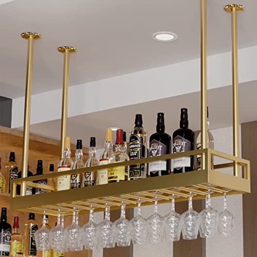 EYLINK Ceiling Wine Rack Wall Shelf Storage Rack Wall Mounted Wine Glass Rack Home Bar Restaurant Kitchen Multifunctional Display Rack (Size : 10