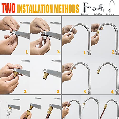 SBYMX Universal Kitchen Tap Connector Mixer Hose Adaptor Pipe Joiner Fitting Water Adapter Tool for Garden Watering