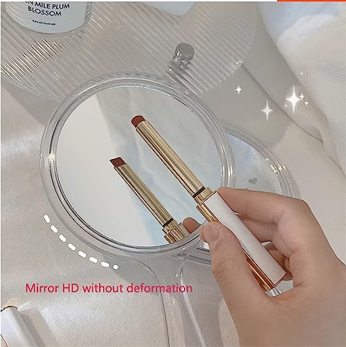 SKY Creation Makeup Hand Mirror, Double-Sided Handheld Mirror 1X/3X Magnifying Mirror with Handle, Wall mounted Mirror, (Crystal Clear) 5.7" X 10
