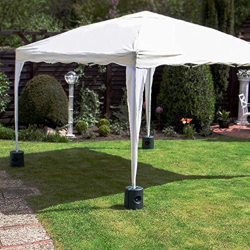 Ram® Black 4 X Plastic Gazebo Weight Leg For Tent Fill With Sand or Water