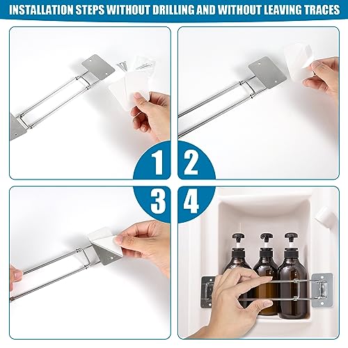 RV Bathroom Corner Storage Bar, Stainless Steel RV Camper Travel Trailer Bathroom Shower Corner Storage Bar RV Bathroom Accessory RV Accessory fo